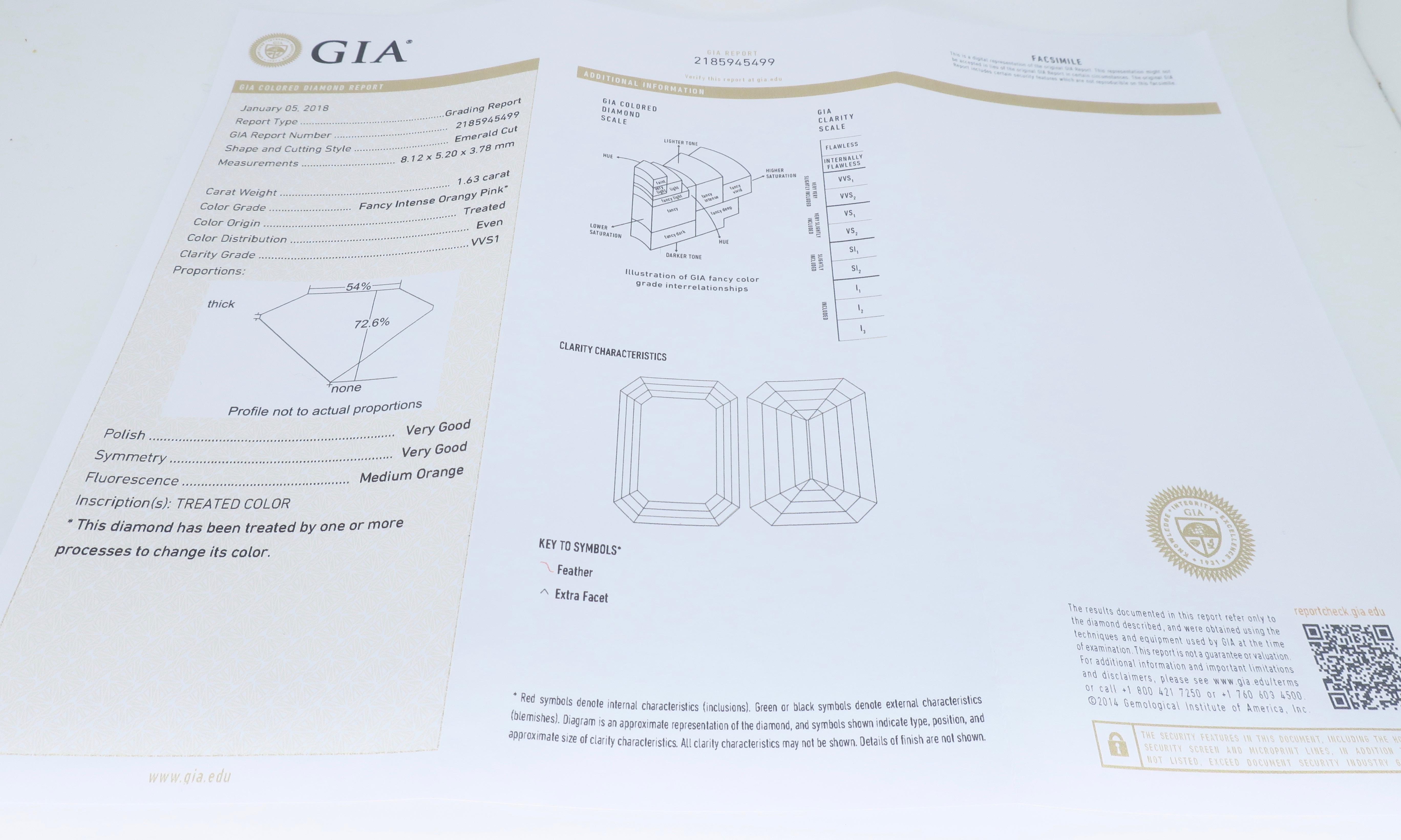 GIA Certified Pink Diamond Three-Stone Ring 3