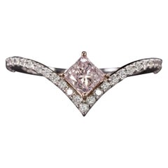 GIA Certified Fancy Purplish Pink Diamond  Ring