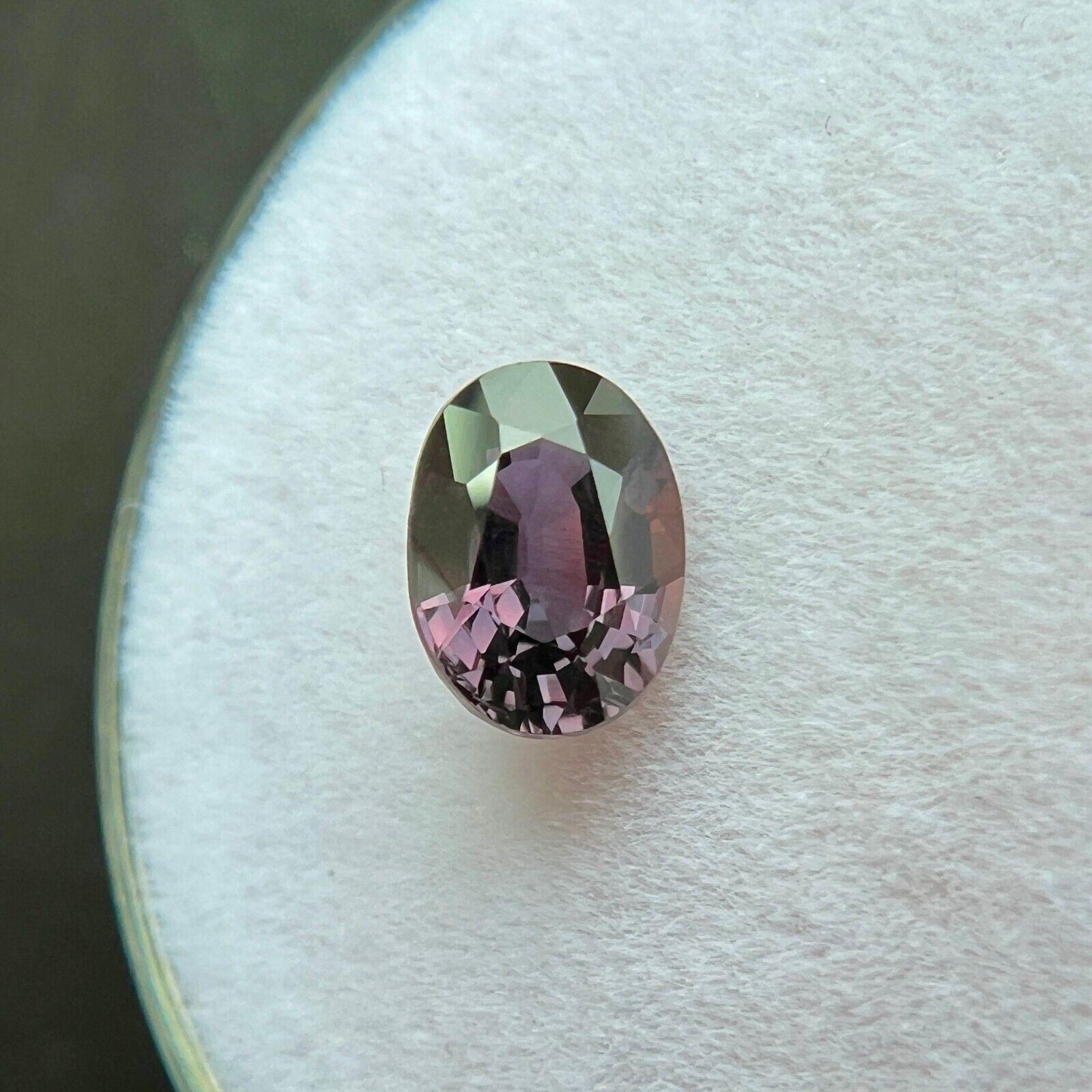 Women's or Men's Gia Certified Pink Purple Sapphire Untreated 0.93ct Oval Cut Loose Gem 6.6x4.7mm For Sale