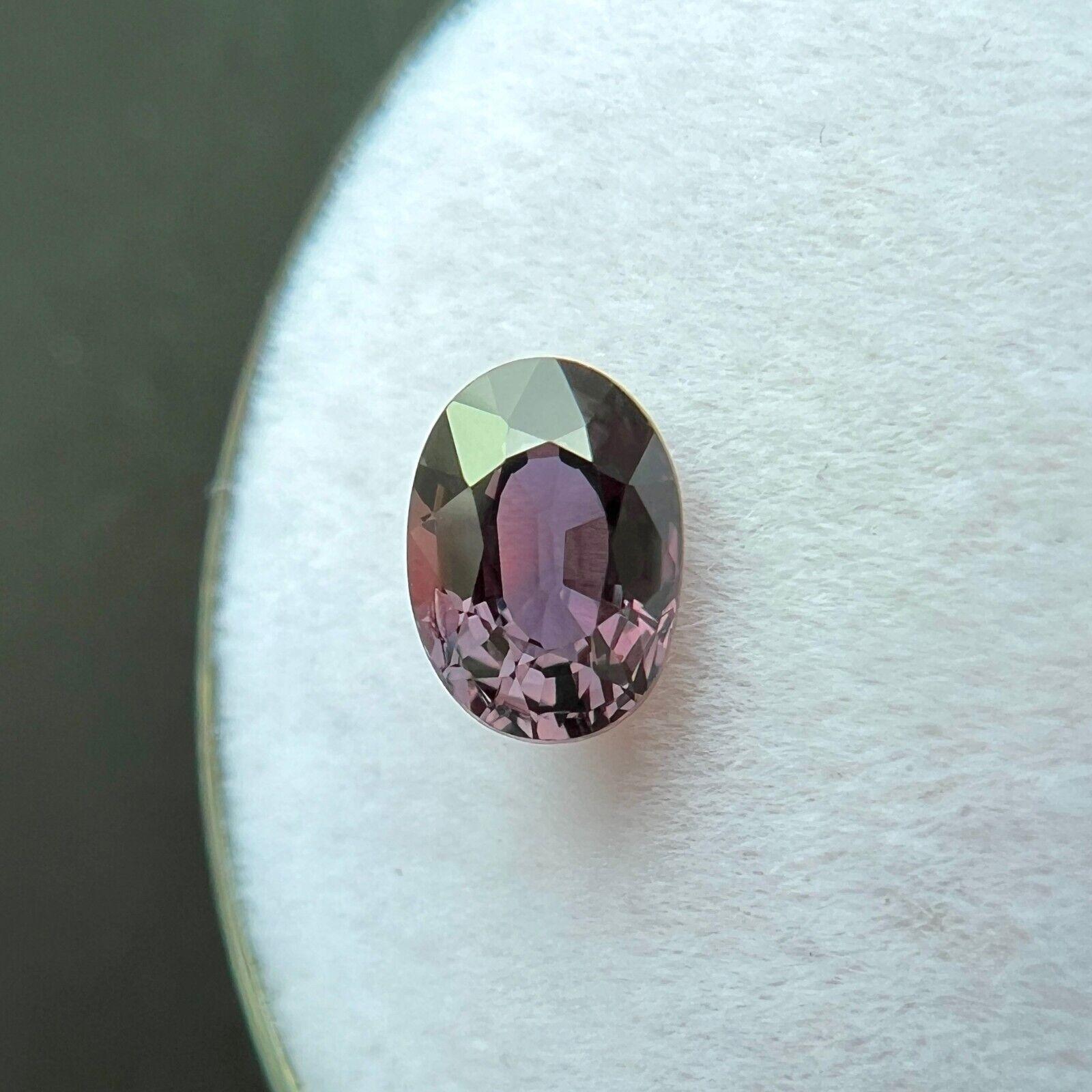 Gia Certified Pink Purple Sapphire Untreated 0.93ct Oval Cut Loose Gem 6.6x4.7mm For Sale 2