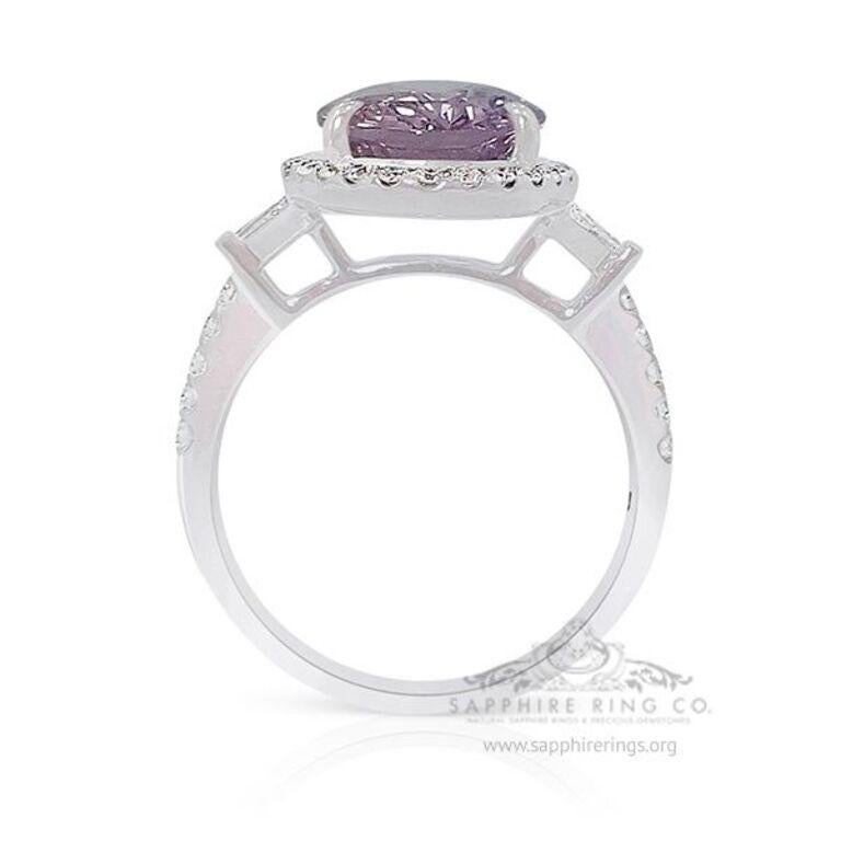 GIA Certified Pink Sapphire Ring, 5.52 Carat Unheated Sapphire 18kt For Sale 2