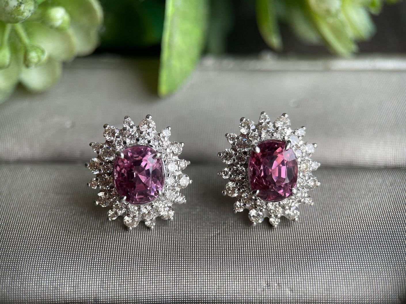 Women's GIA Certified Pink Spinels Earring For Sale