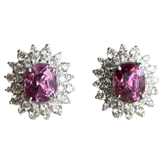 GIA Certified Pink Spinels Earring For Sale