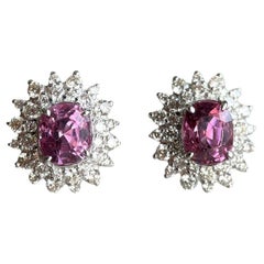 Boucles d'oreilles en spinelles roses certifiées GIA