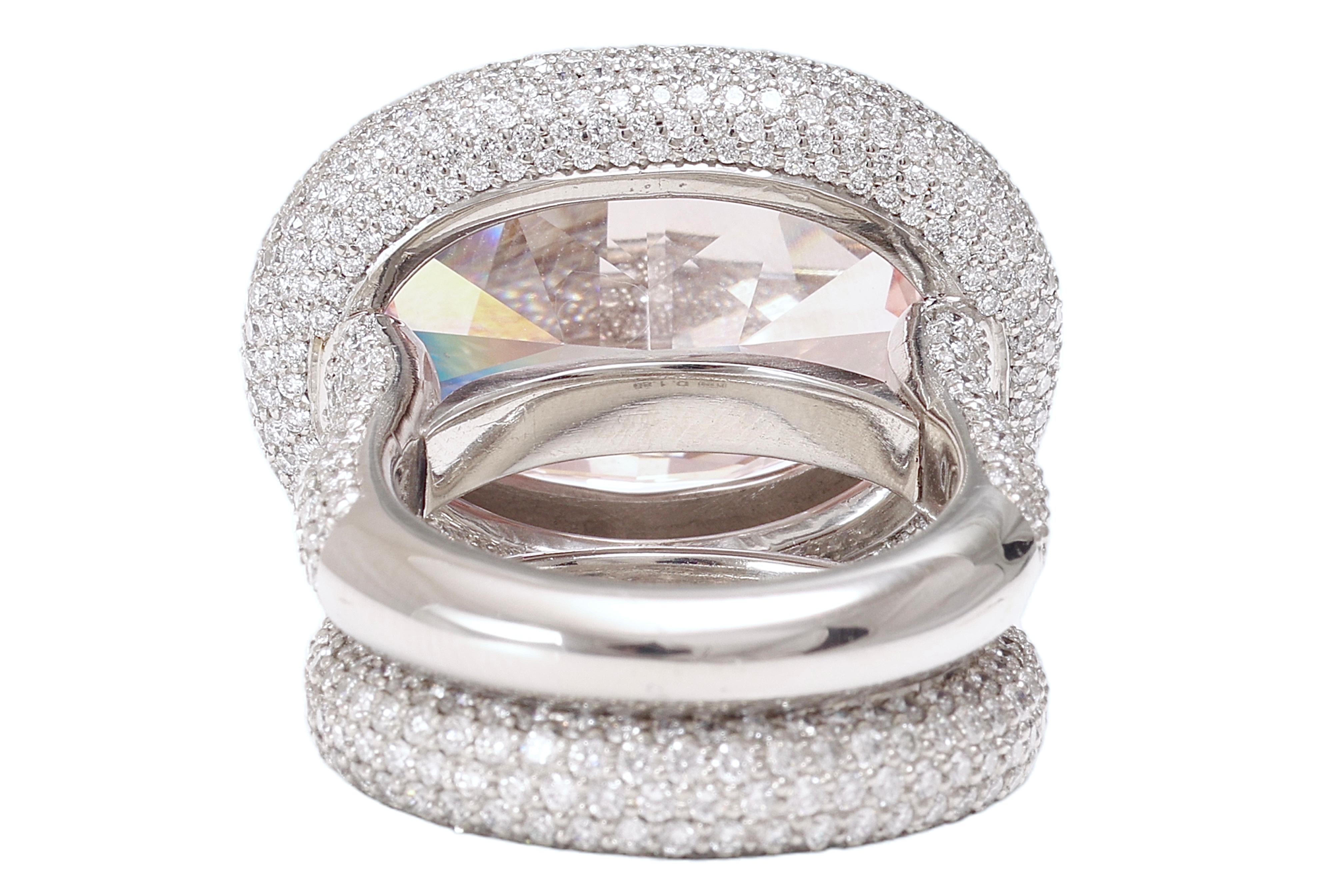 Artisan GIA Certified Platinum 15 Carat Fancy Intense Enhanced Pink Diamond Ring  For Sale