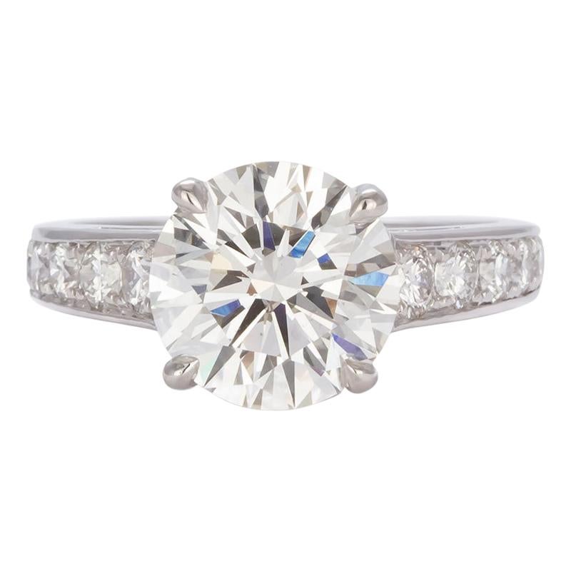 GIA Certified Platinum and Round Diamond Solitaire Ring 3.98 Carat I/SI1