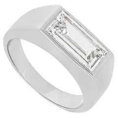 GIA Certified Platinum Baguette Cut Diamond Ring 1.98ct J/SI2