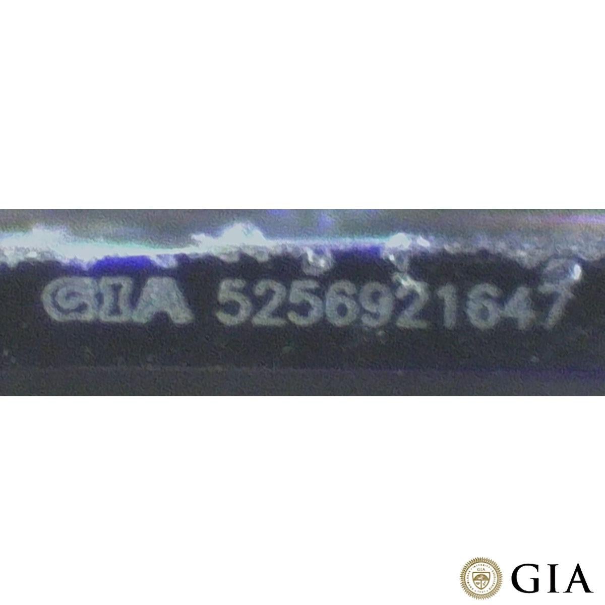 Bague en platine certifiée GIA avec diamant taille coussin 0,91 carat I/VS2 Pour femmes en vente