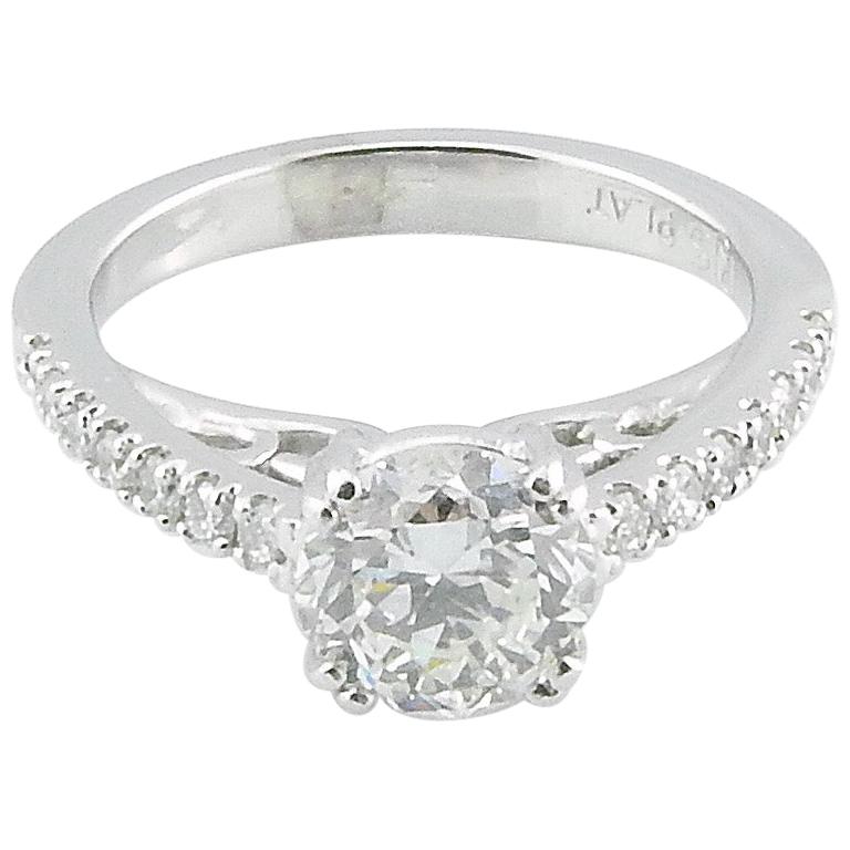 GIA Certified Platinum Diamond Engagement Ring