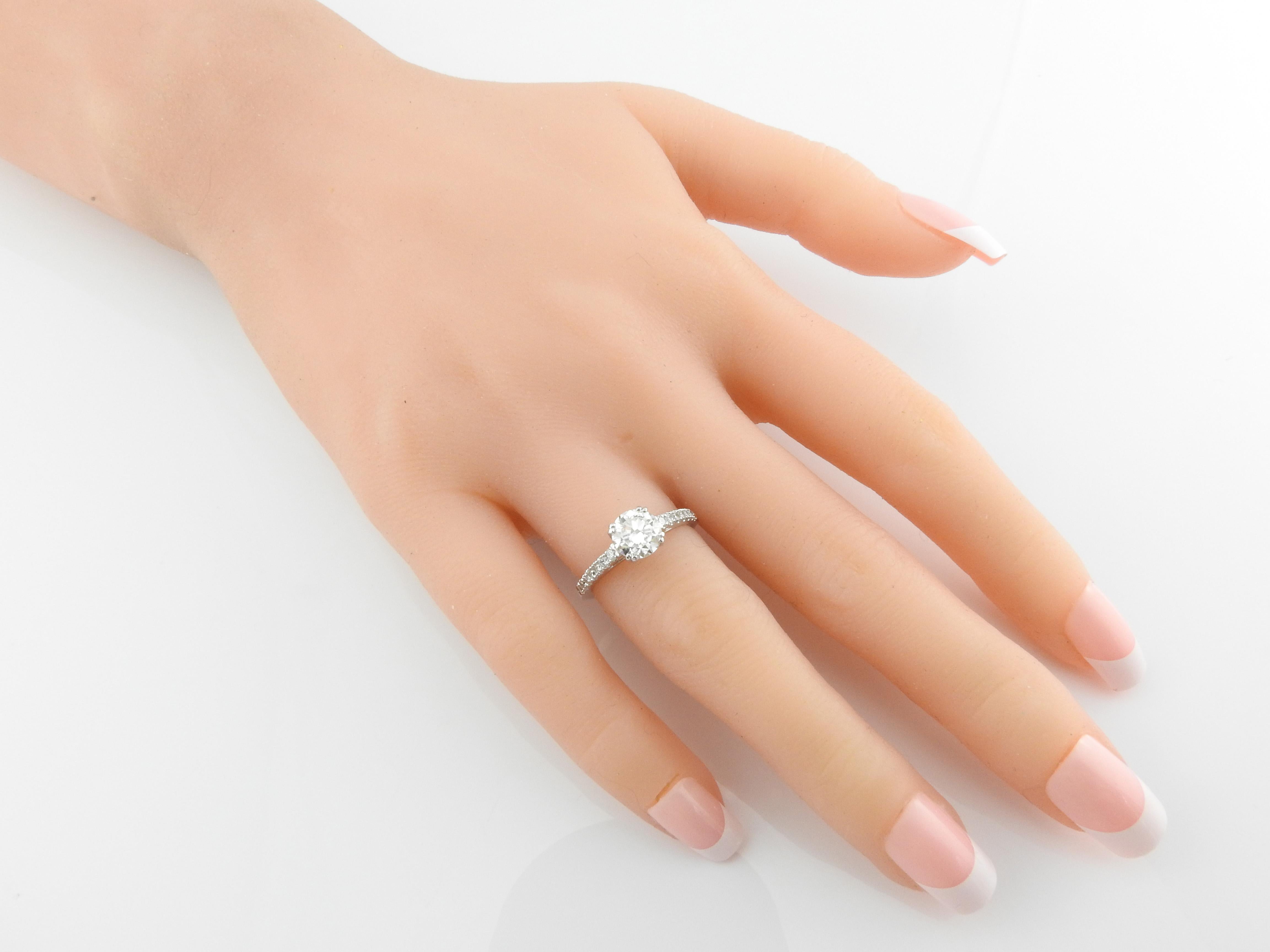 GIA Certified Platinum Diamond Engagement Ring 5