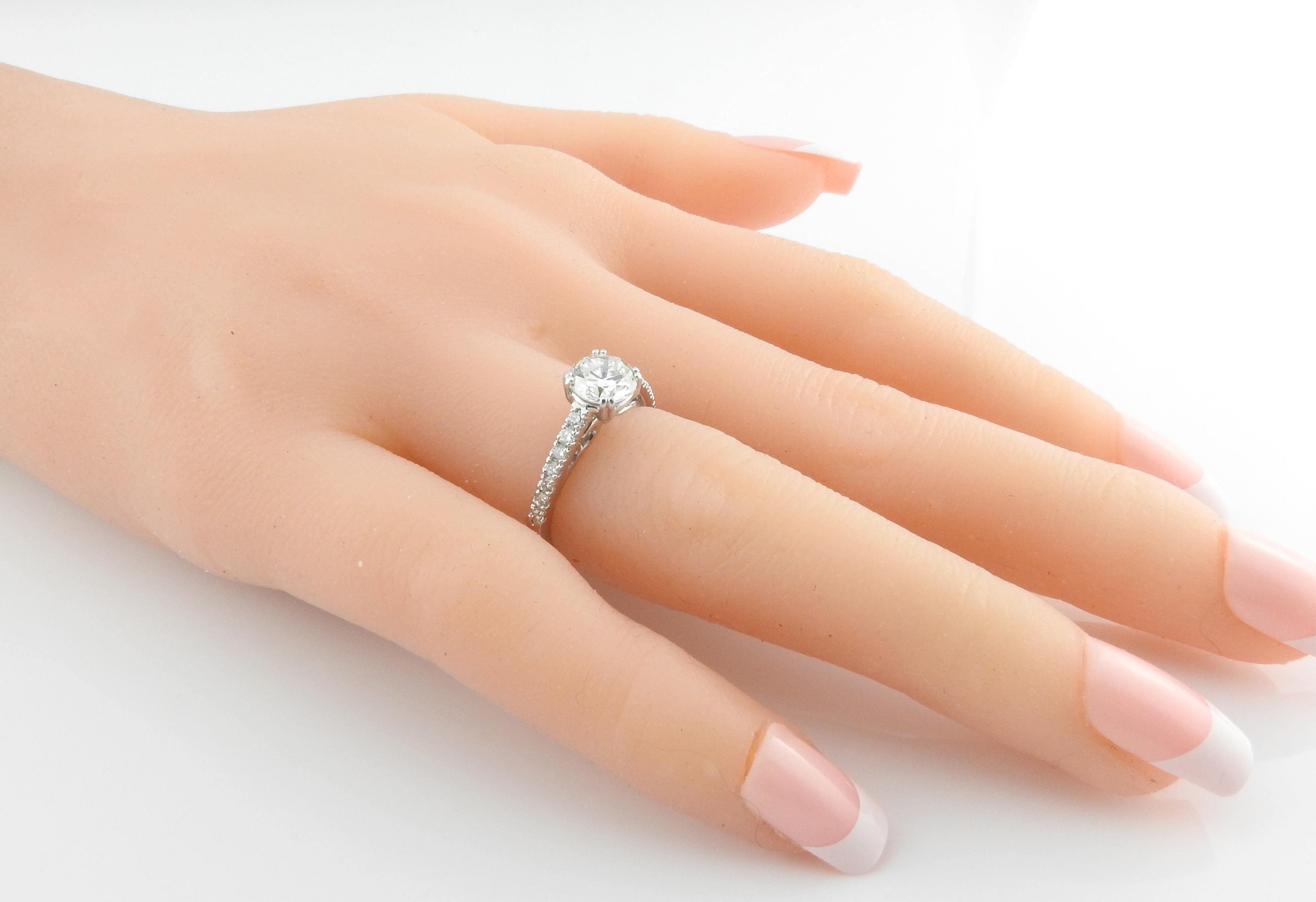 GIA Certified Platinum Diamond Engagement Ring 6