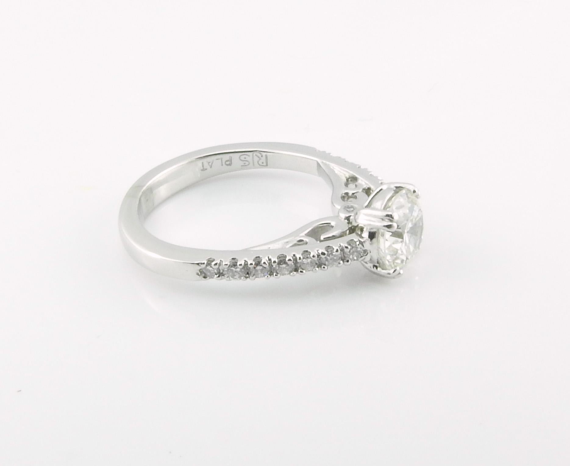 Women's or Men's GIA Certified Platinum Diamond Engagement Ring