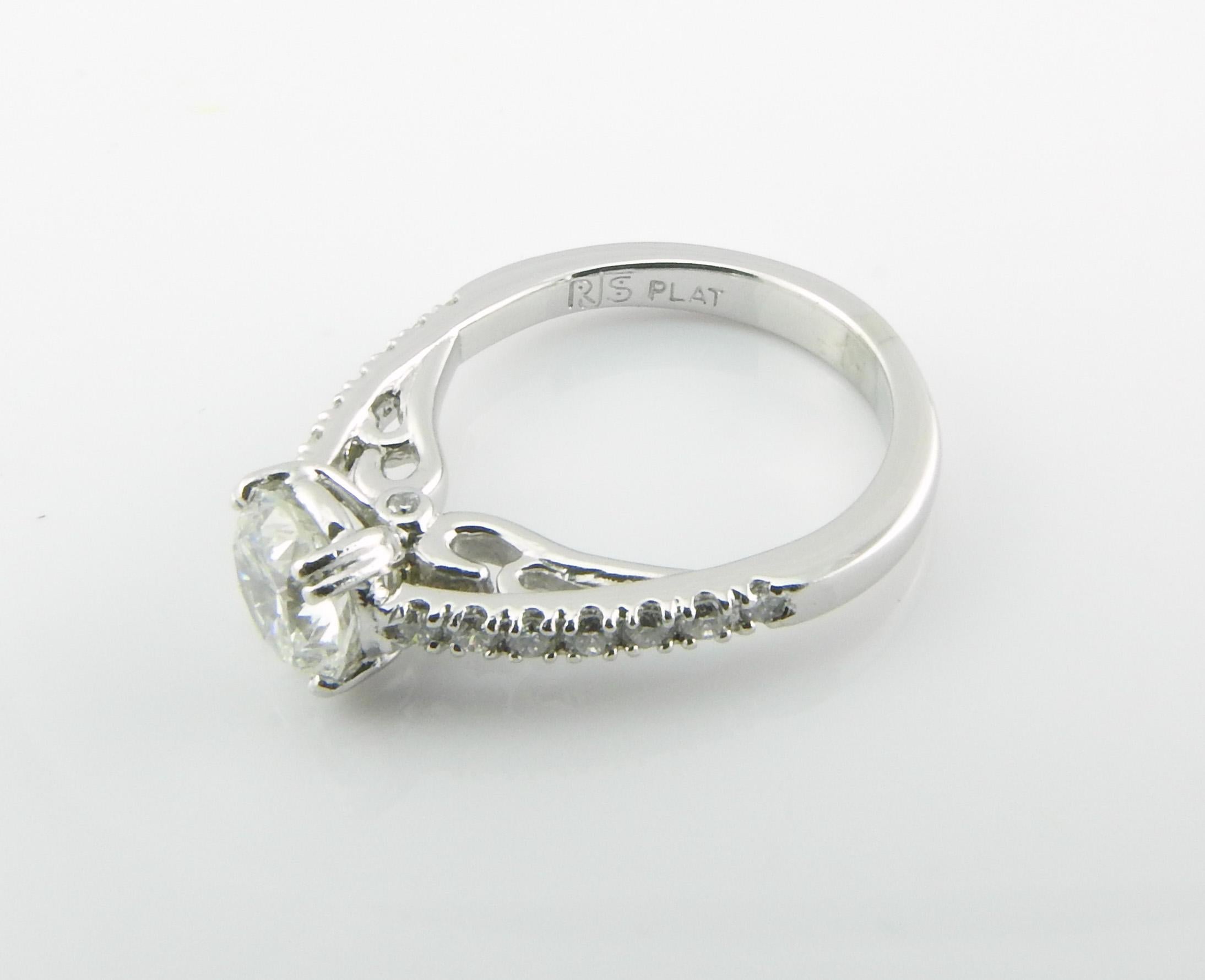 GIA Certified Platinum Diamond Engagement Ring 1