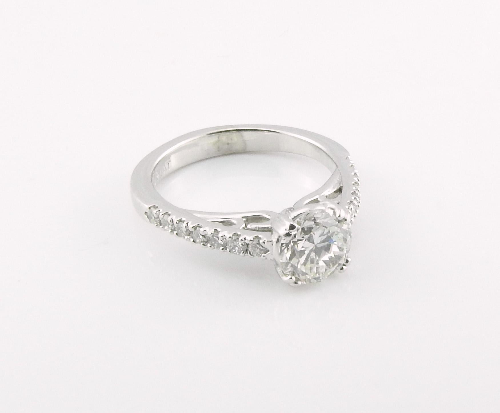 GIA Certified Platinum Diamond Engagement Ring 2