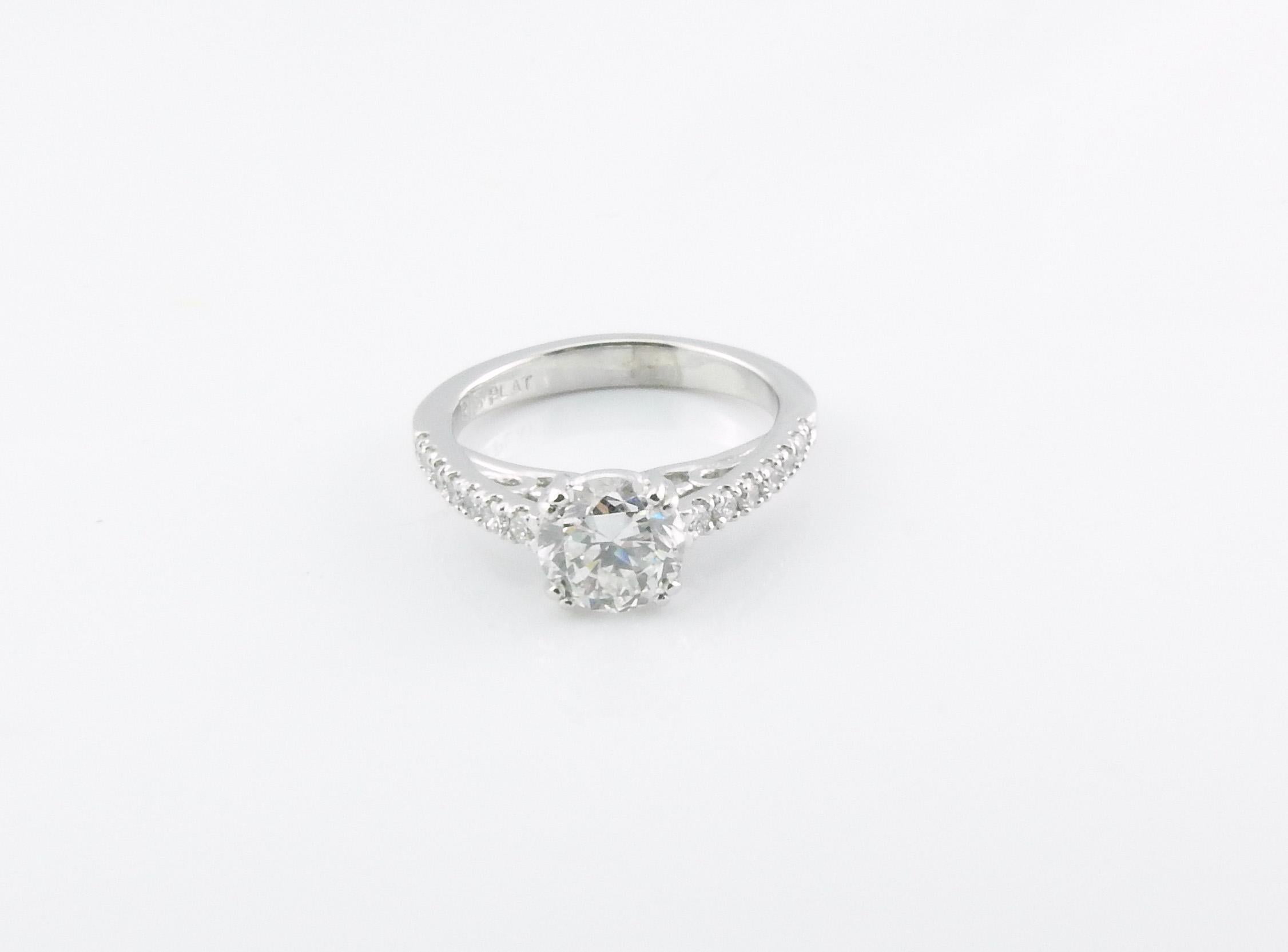 GIA Certified Platinum Diamond Engagement Ring 3