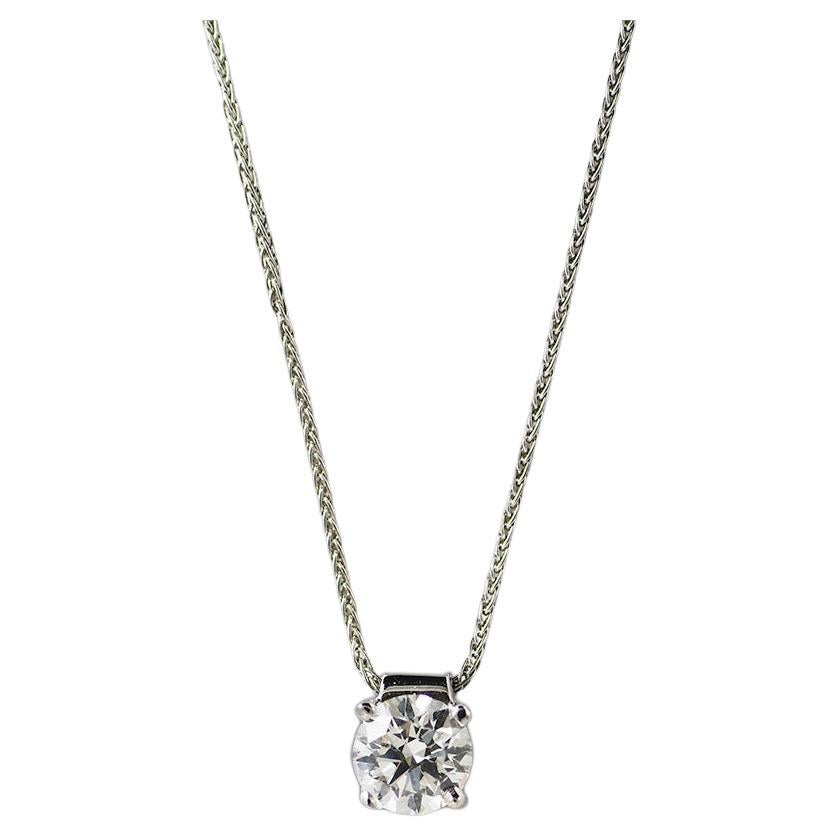 GIA Certified Platinum Diamond Necklace 1.68 ct