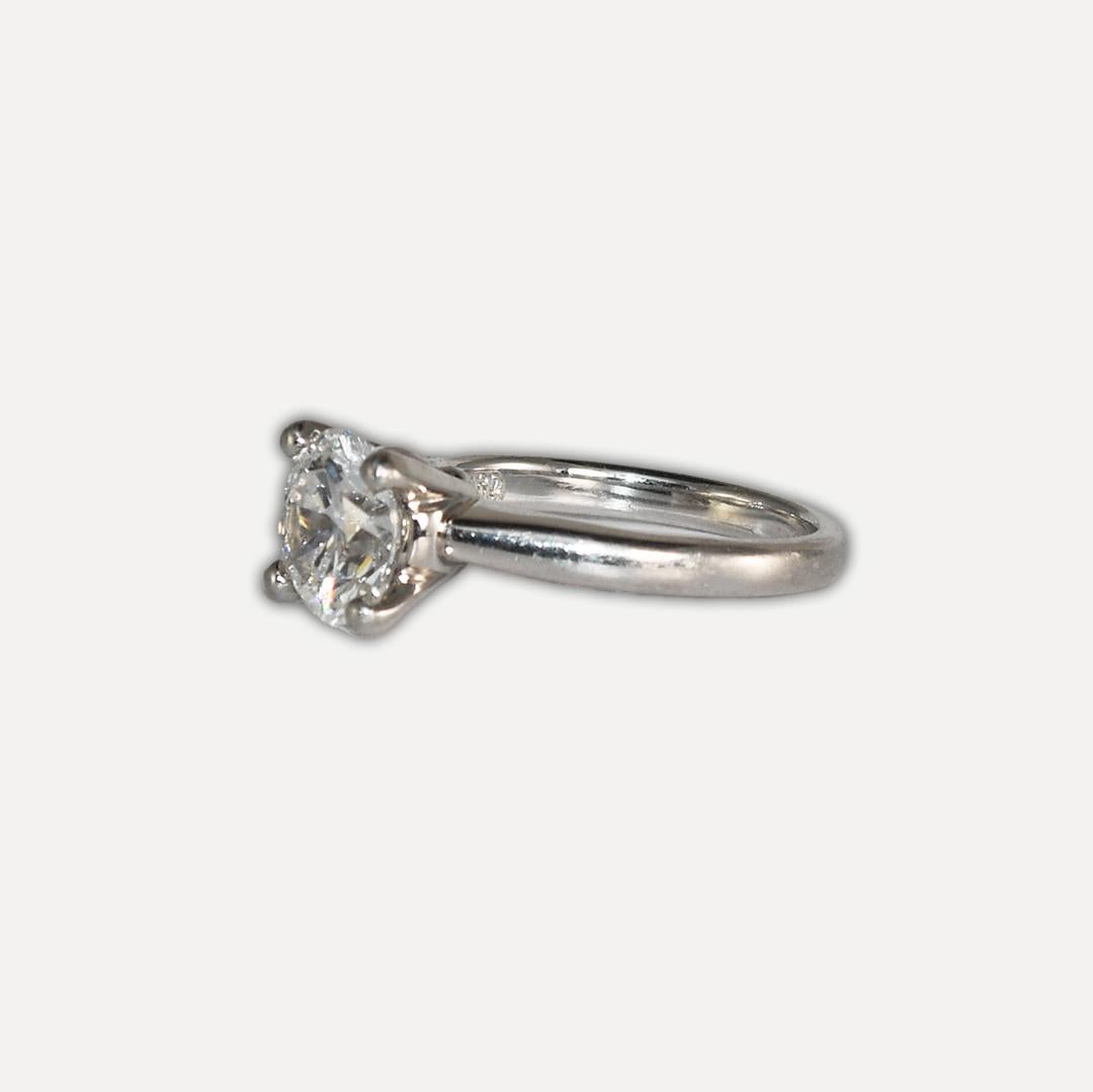 GIA Certified Platinum Diamond Ring 1.51 ct For Sale 1