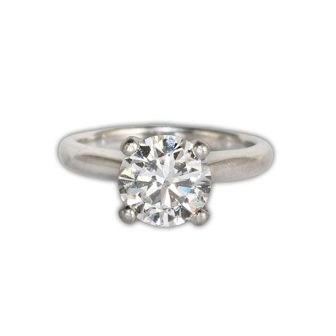 GIA Certified Platinum Diamond Ring 1.51 ct For Sale