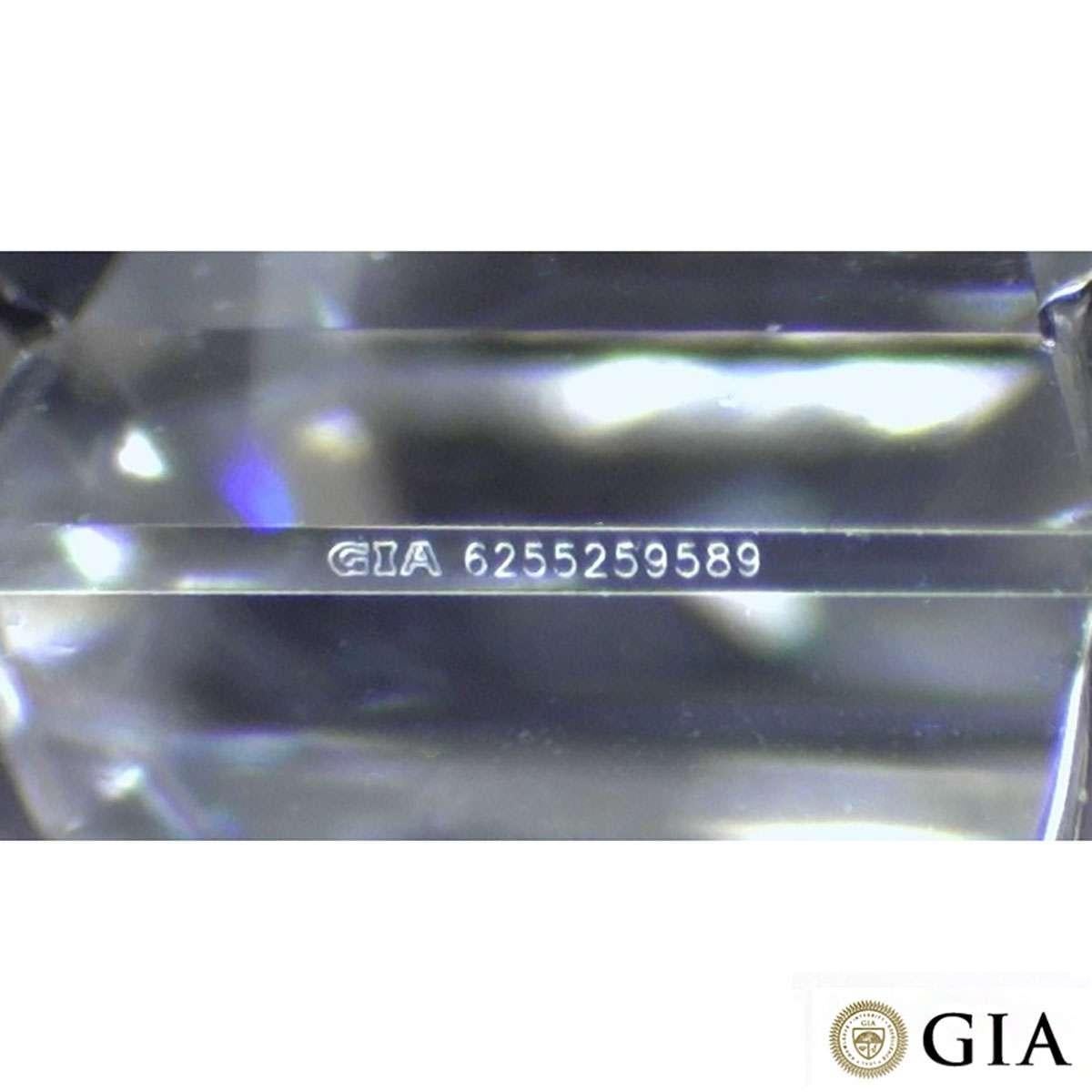 GIA Certified Platinum Emerald Cut Diamond Engagement Ring 1.18 Carat E/VVS1 For Sale 1