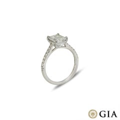 GIA Certified Platinum Emerald Cut Diamond Engagement Ring 2.01ct E/SI1