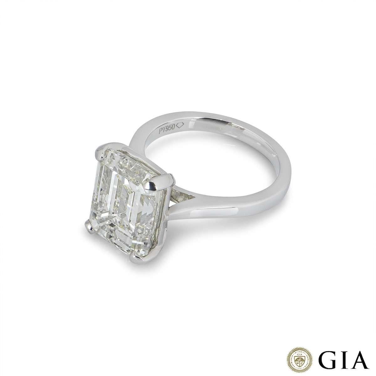 GIA Certified Platinum Emerald Cut Diamond Engagement Ring 8.02 Carat 1