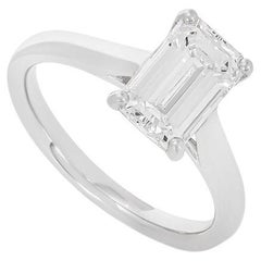GIA Certified Platinum Emerald Cut Diamond Ring 2.01 Carat F/VS1