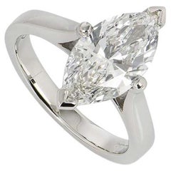 GIA Certified Platinum Marquise Cut Diamond Engagement Ring 2.82ct G/VVS2