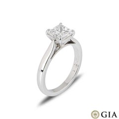 GIA Certified Platinum Princess Cut Diamond Engagement Ring 1.51 Carat F/VS2
