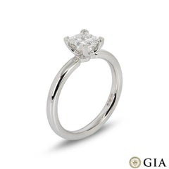GIA Certified Platinum Princess Cut Diamond Ring 1.01ct G/VS1