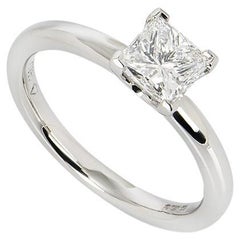 GIA Certified Platinum Princess Cut Diamond Ring 1.01ct G/VS1