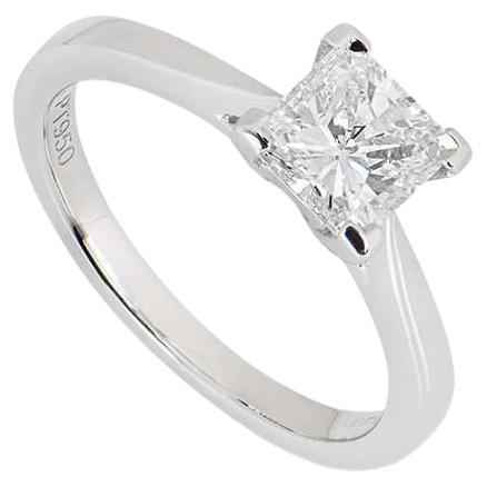 GIA-zertifizierter Platinring mit Diamant im Strahlenschliff 1,03 Karat F/VS1