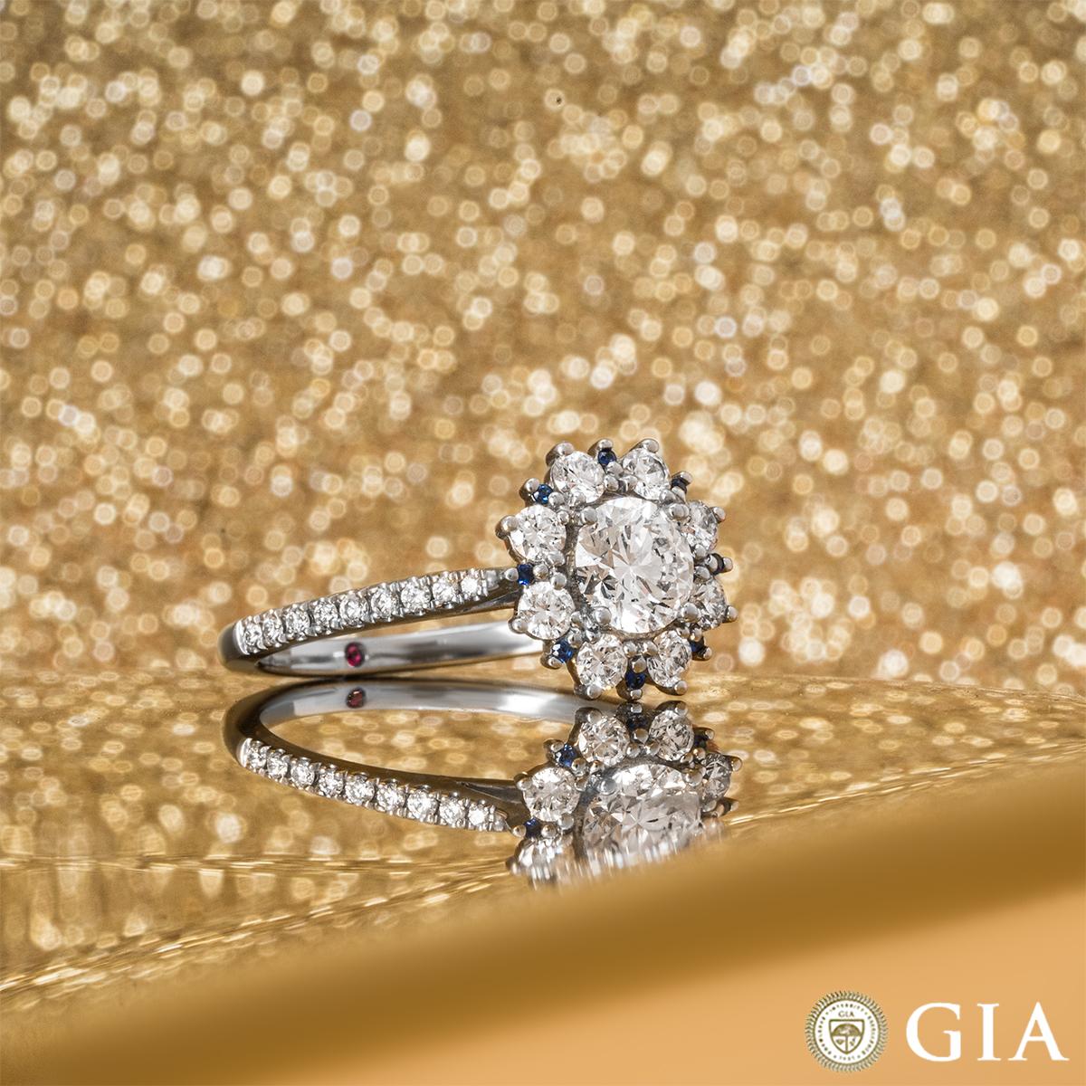 GIA Certified Platinum Round Brilliant Cut Diamond Ring 0.72ct E/VS1 XXX 3