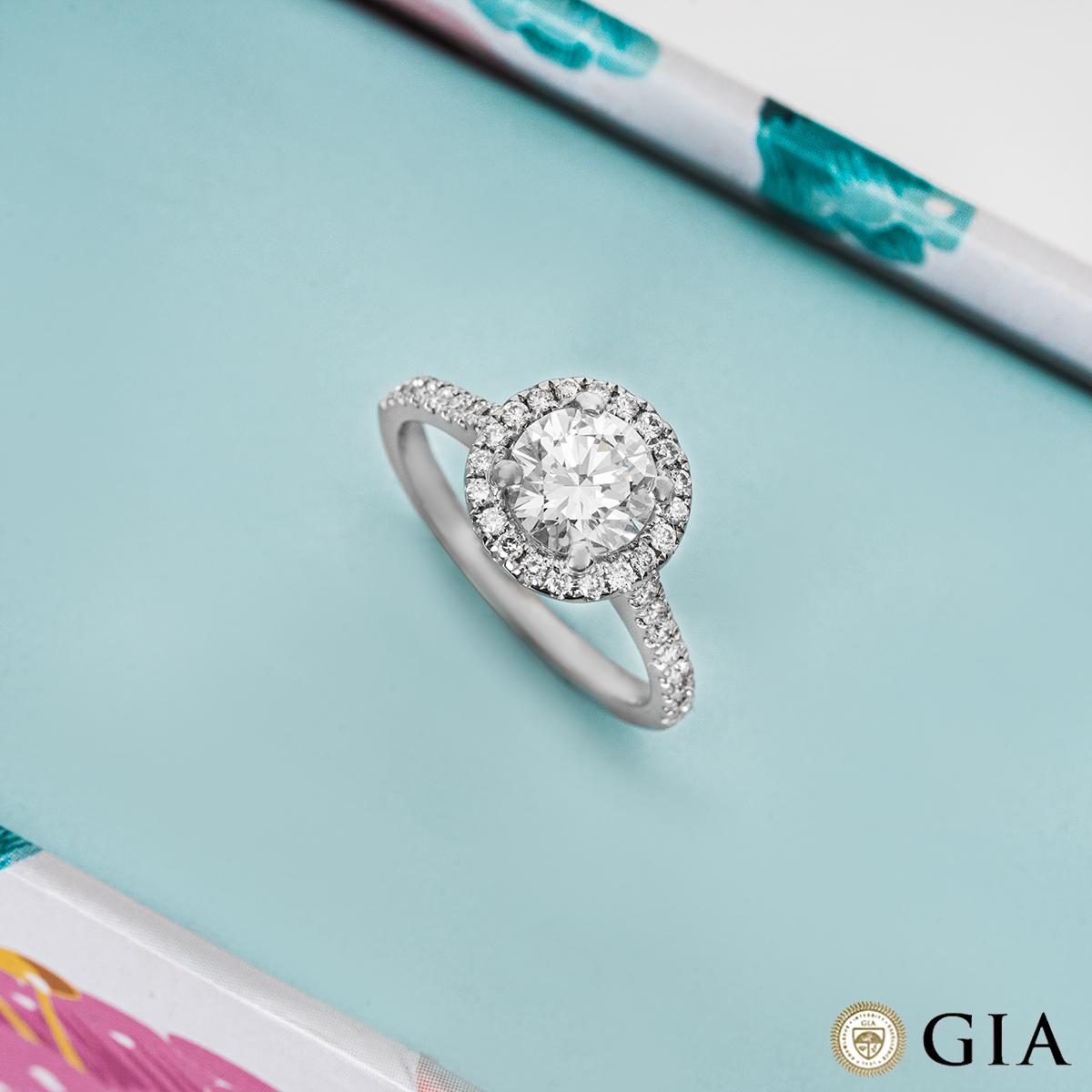 GIA Certified Platinum Round Brilliant Cut Diamond Ring 0.91ct E/VS2 2