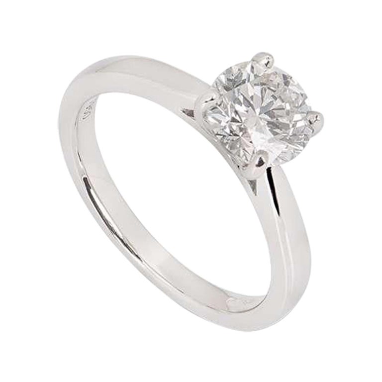 Anello in platino certificato GIA con diamante taglio brillante rotondo da 1,30 carati