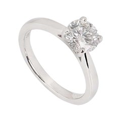 Anello in platino certificato GIA con diamante taglio brillante rotondo da 1,30 carati