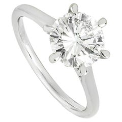 GIA Certified Platinum Round Brilliant Cut Engagement Diamond 2.06ct I/VS1