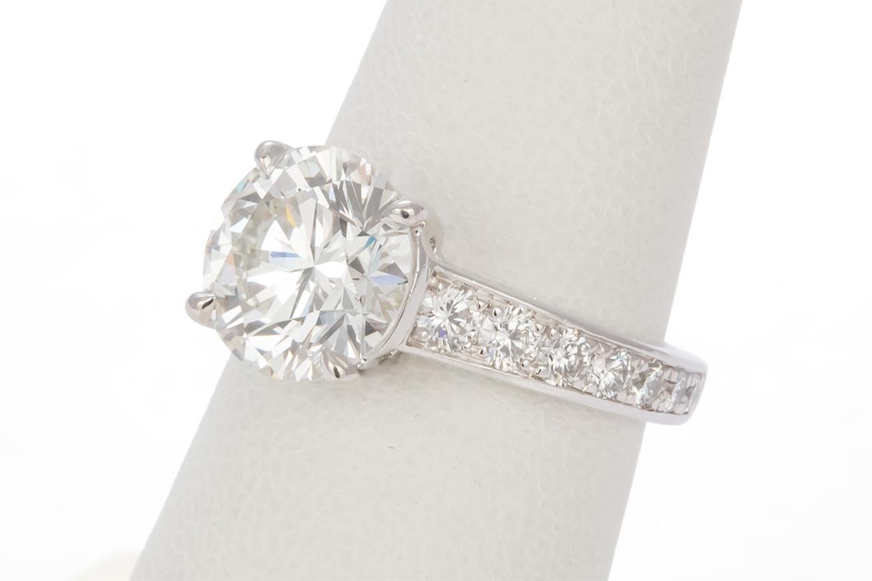 GIA Certified Platinum and Round Diamond Solitaire Ring 3.98 Carat I/SI1 1