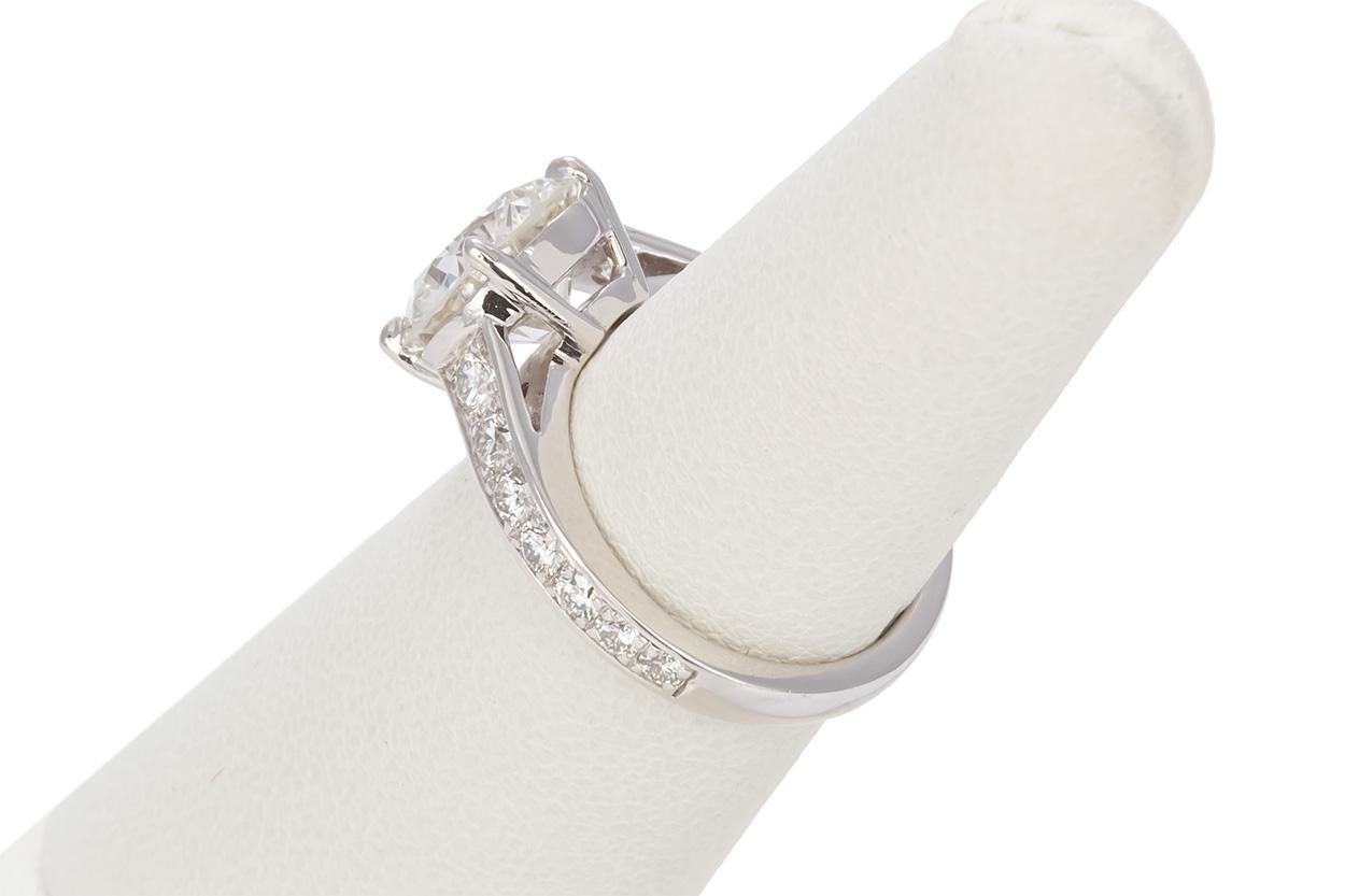 GIA Certified Platinum and Round Diamond Solitaire Ring 3.98 Carat I/SI1 2