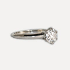 GIA Certified Platinum Tiffany & Co. Diamond Solitaire Ring 1.03 ct