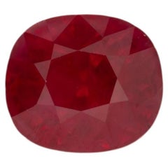 GIA Certified Premium Burma Ruby Cushion Cut 1.82 Ct – Red Gemstone 7x6.2x5mm