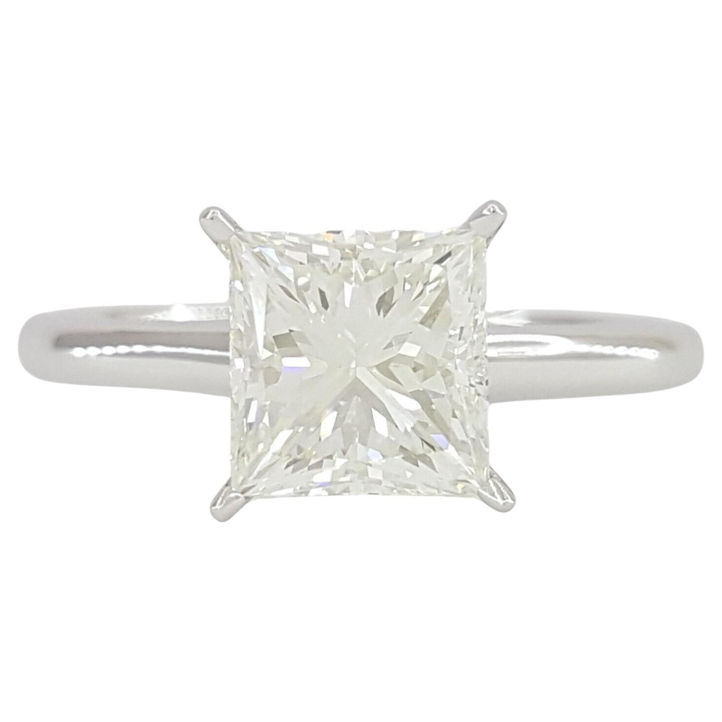 GIA Certified Princess Brilliant Cut Diamond Solitaire Ring For Sale