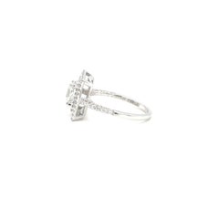 GIA Certified Princess Cut 1.01 Carat F VVS2 Diamond Ring in 18K White Gold
