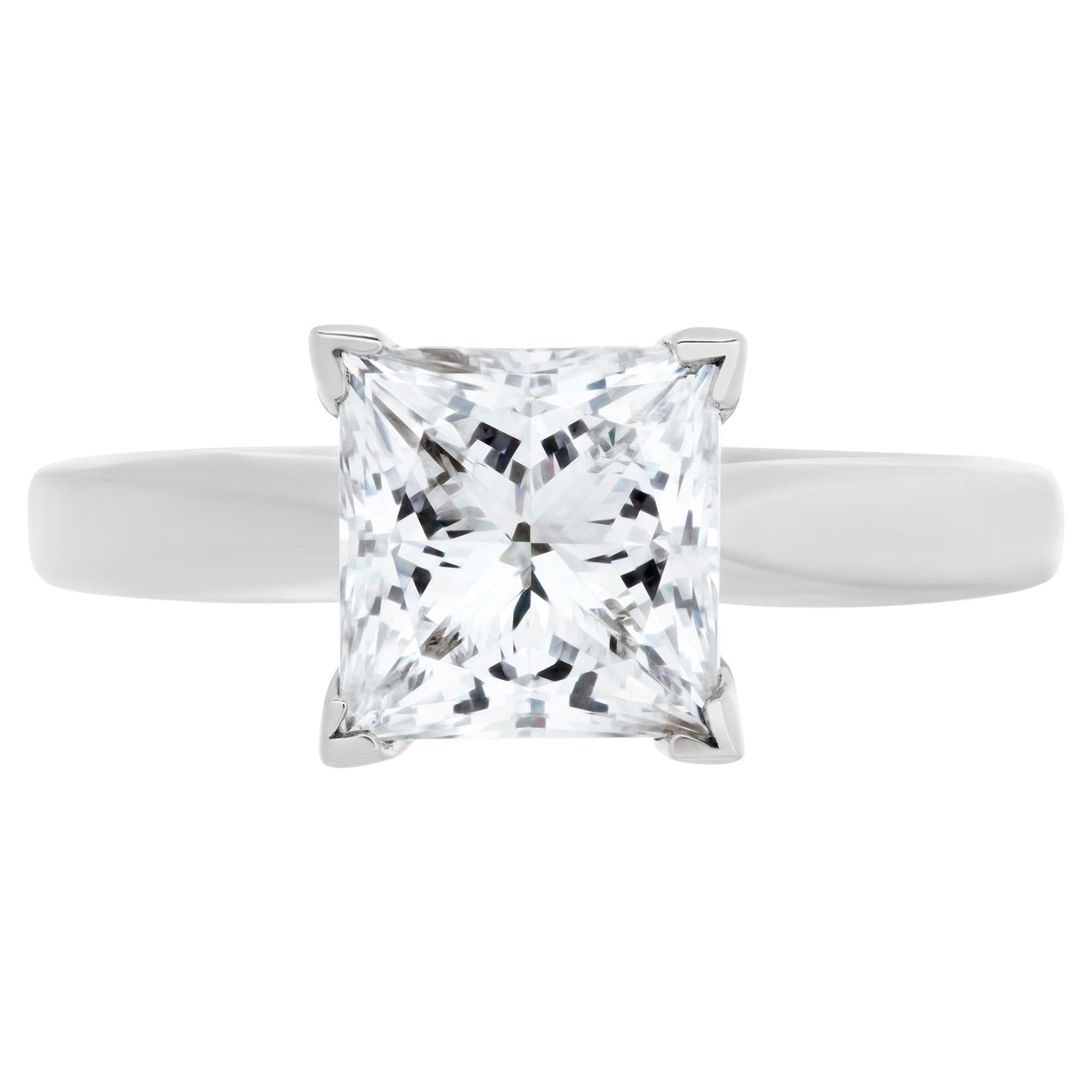 GIA Certified Princess Cut 2.09 Carat Diamond Engagement Ring