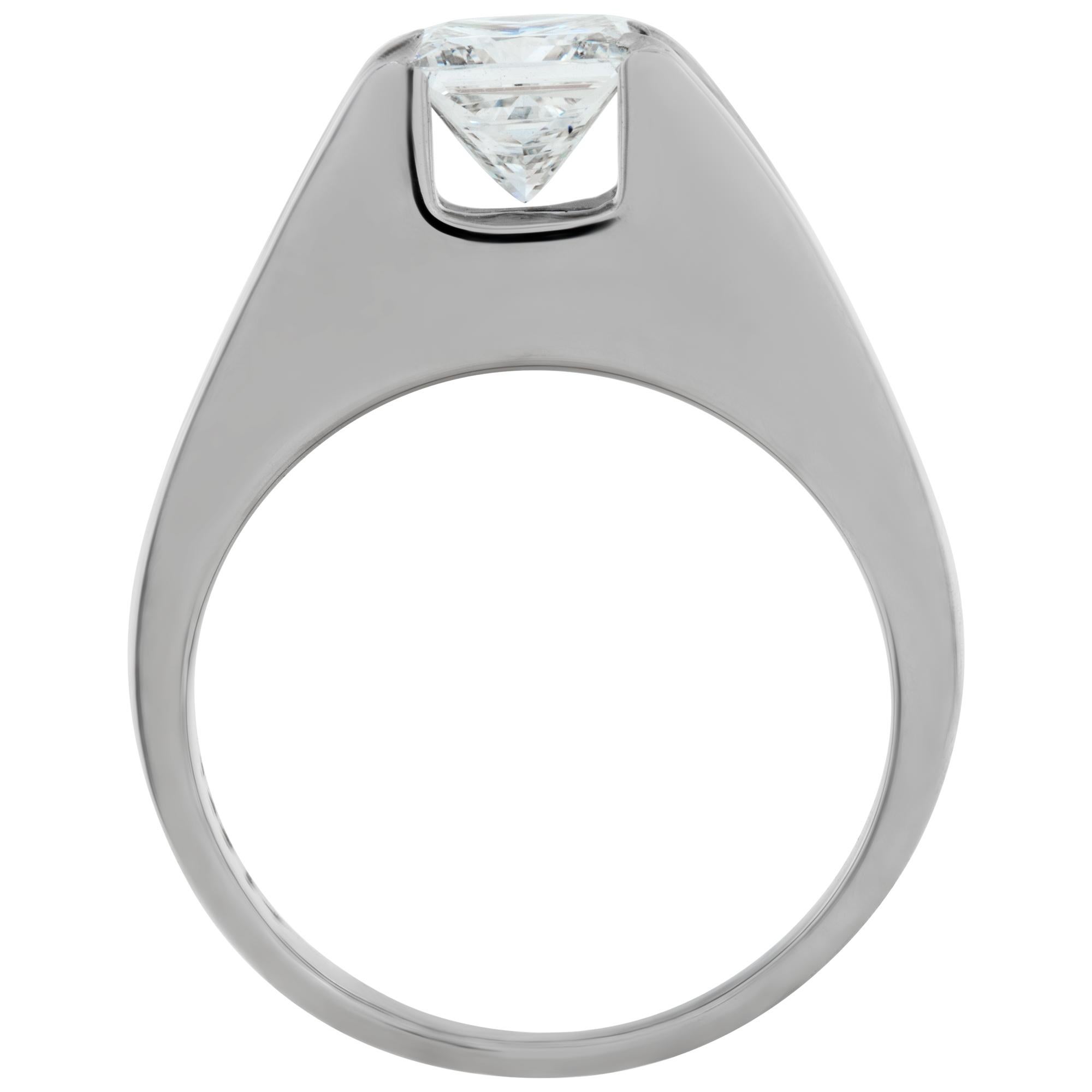 GIA Certified Princess Cut Diamond 1.01 Cts 'H Color, VS2 Clarity' Ring In Excellent Condition For Sale In Surfside, FL