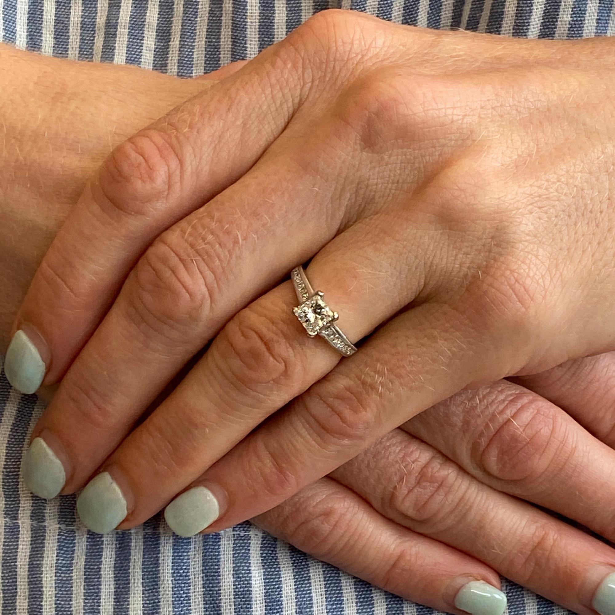 GIA Certified Princess Cut Diamond Engagement Ring Platinum 1