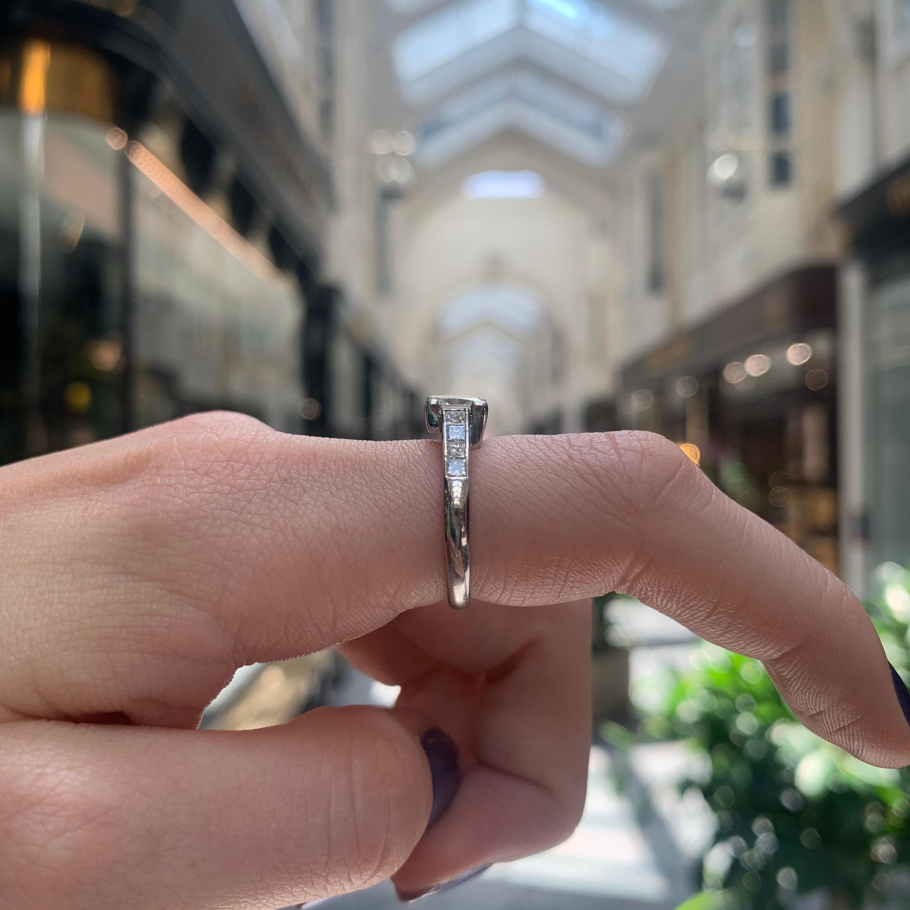 GIA Certified Princess Cut Diamond Engagement Ring Set in Platinum 1