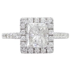 GIA-zertifizierter Diamant-Halo-Verlobungsring im Prinzessinnenschliff