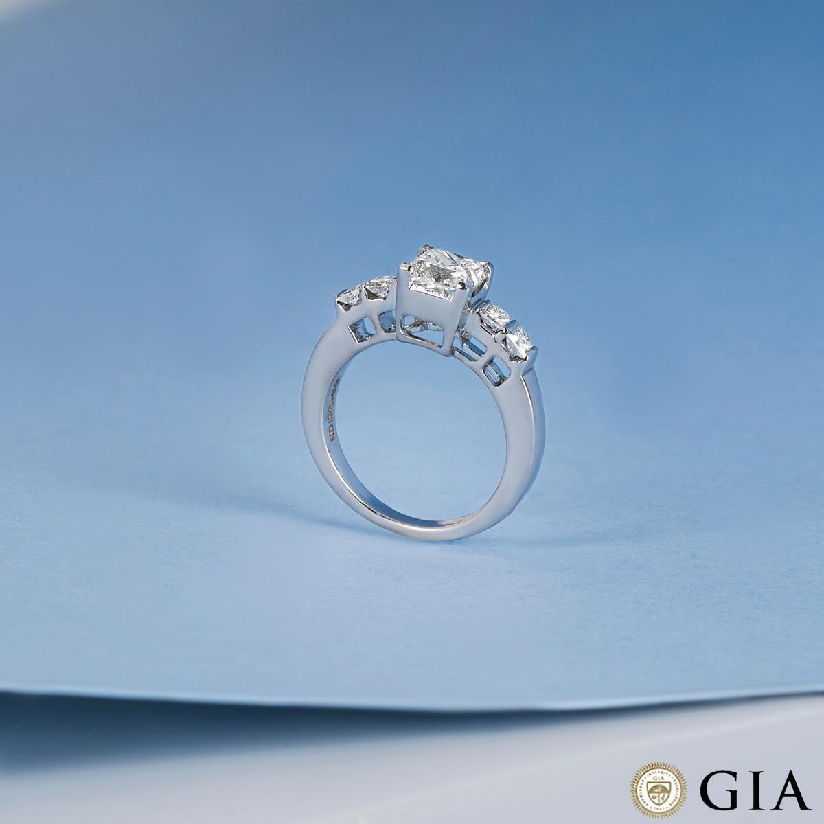Women's GIA Certified Princess Cut Diamond Ring 1.15ct I/VVS1 For Sale