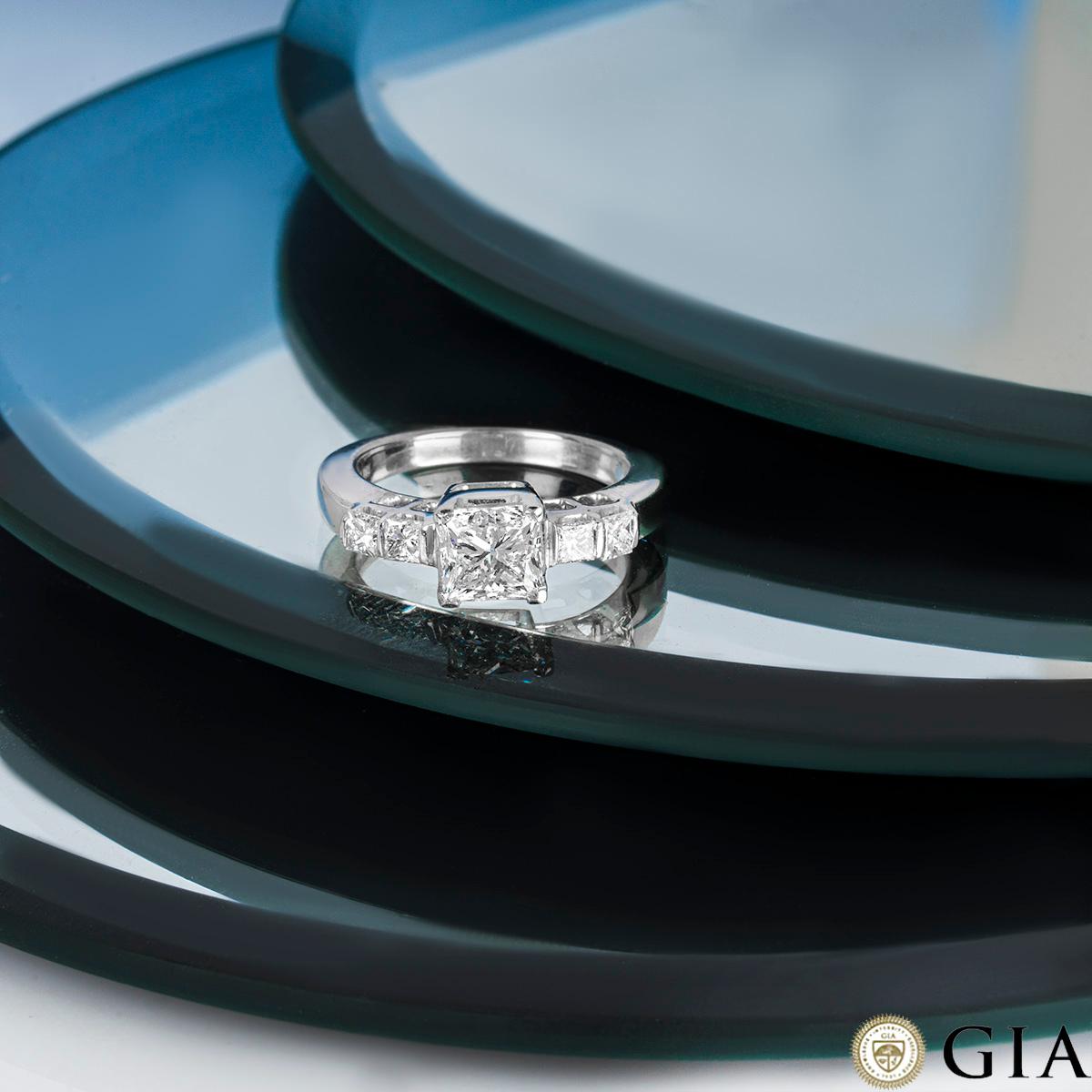 GIA Certified Princess Cut Diamond Ring 1.15ct I/VVS1 For Sale 2