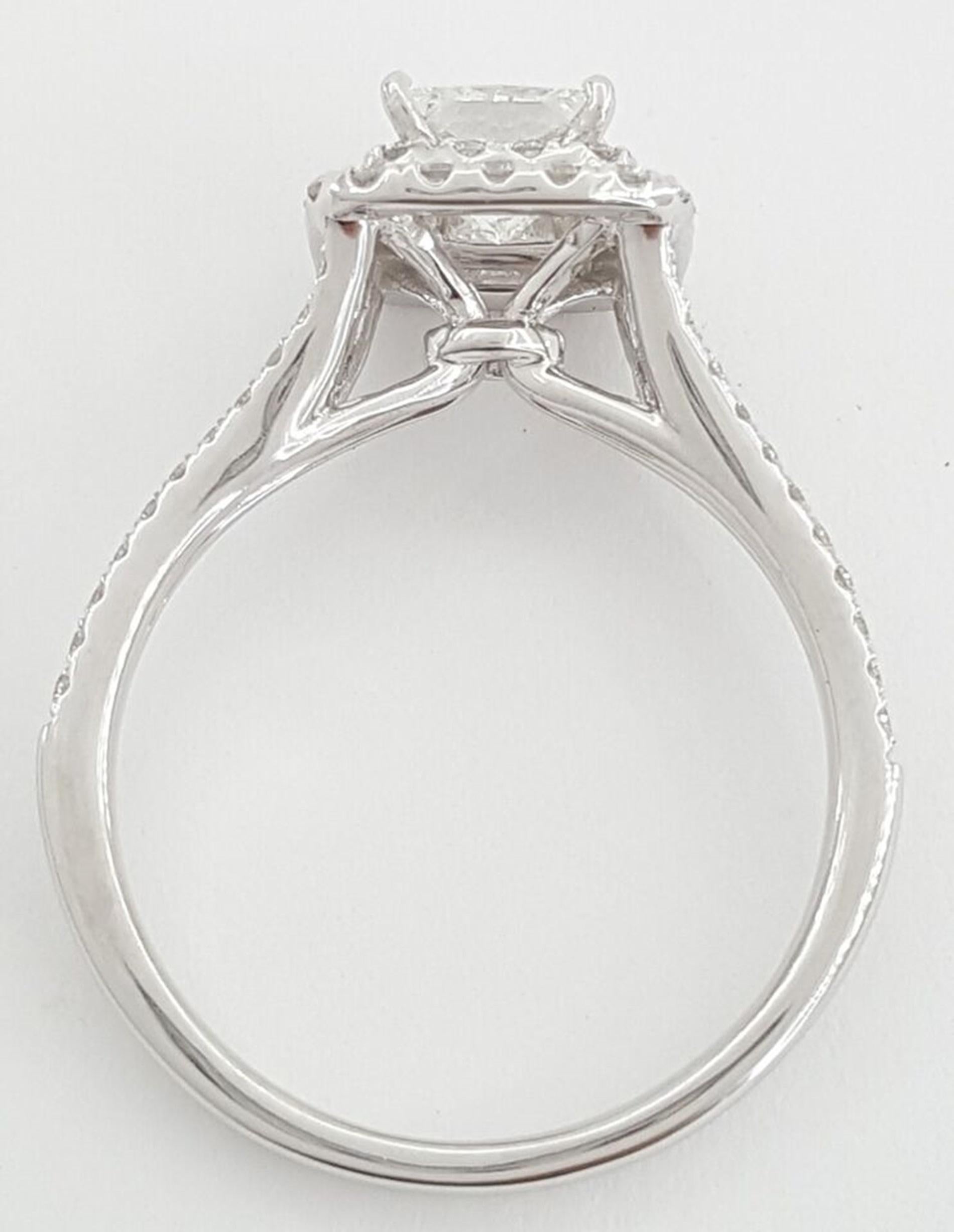Contemporary GIA Certified Princess Cut Diamond Ring For Sale